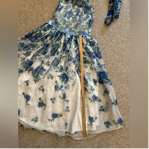 Anthropologie BHLDN Kendall High-Neck Scarf Floral Organza Maxi Dress size S - Picture 10 of 15